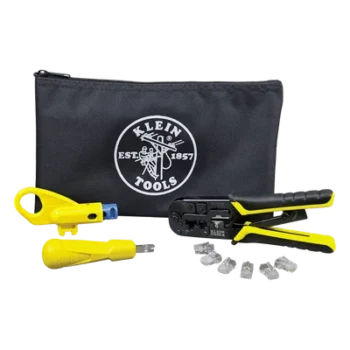 Kit de Instalación de Cable UTP / Pelacables Radial / Ponchadora Modular / Ponchadora 110 / 6 Conectores RJ45-Cat5E / Estuche con Cierre Relámpago