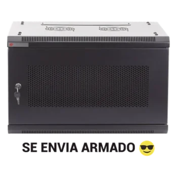 Gabinete de Pared / 9UR / 19in / Cristal Templado / 450mm Profundidad / 60kg Carga / 1.65 x 1.97 x 1.48 pies