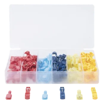 Kit Conectores T-Tap / 120 Piezas / 3 Calibres AWG / Cobre Estañado / Sin Corte de Cables / -10°C a 70°C