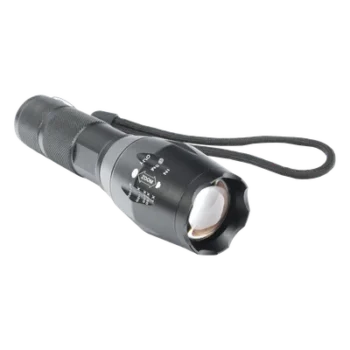 Linterna LED Táctica / 800 Lúmenes / IPX4 / Zoom Ajustable / Doble Alimentación / Aluminio
