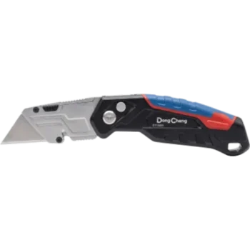 Navaja Utilitaria Abatible / Cuerpo Aluminio con Revestimiento TPR / Cuchillas SK5 de Acero al Carbono / Cortadora de Hilo Integrada / 4 Hojas de Repuesto Incluidas