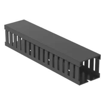 Canaleta Ranurada de PVC con Tapa / 44.5 mm Ancho / 41.1 mm Alto / 2 m (6.56 ft) Largo / Grado V-0 / Gris