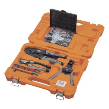 Kit de Herramientas Fotovoltaicas / 6 Piezas / Cortador 1/0 AWG / Pelacables Automático 6-14 AWG / Ponchadora MC4T 10-14 AWG / 2 Llaves Aisladas MC4 / Estuche con Almacenamiento
