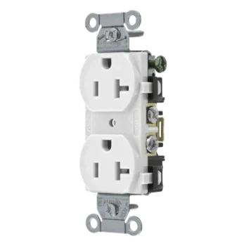 Receptáculo Dúplex / 20 A / 125 V / 2 Polos 3 Hilos / Calibre 14-10 AWG / Montaje en Pared
