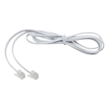 Cable Telefónico RJ11 / Plano / UTP Cat5e / 2 Pares / 1.5 m (4.92 ft) / Blanco