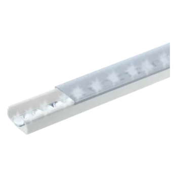 Canal para Tira LED / 20 x 10 mm / Tapa Transparente / PVC Autoextinguible / 1.53 m (5.02 ft) / Adhesivo Integrado