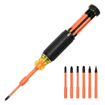 Destornillador Aislado Multiuso / 6 en 1 / Aislamiento 1000V CAT III / Auto-Lock / Cushion-Grip / Almacenamiento Integrado