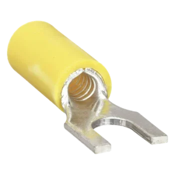 Terminal Horquilla Aislada / 12-10 AWG / Amarillo / 25 piezas / Crimp / 24.3 x 13.4 x 6.8 mm