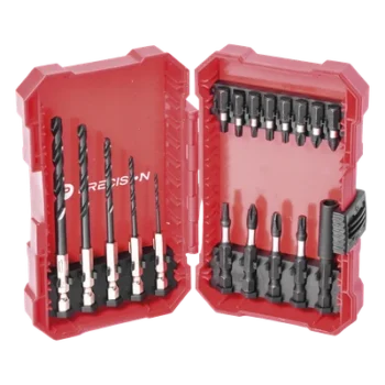 Juego de Puntas y Brocas / 18 Piezas / Entrada Hexagonal 1/4" / PH, Torx, Cuadradas / Brocas 2-6 mm / Estuche Organizador