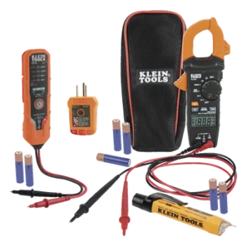 Kit de Prueba Eléctrica / Multímetro de Gancho CA / Detector de Voltaje 12-1000 VCA / Probador de Tensión 12-240 VCA / Analizador de Cableado / CAT III 600 V