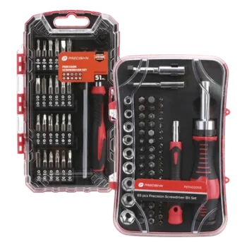 Kit de Herramientas de Precisión / 65 Piezas / Puntas CR-V / Desarmador Magnético / Extensión 15 cm (6 pulgadas)