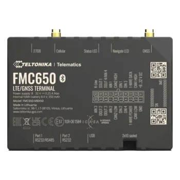 Rastreador Vehicular GPS / 4G LTE Cat 1 con 2G Fallback / Lectura CAN J1939/J1708 / Bluetooth / 4 Entradas/Salidas Digitales / Batería de Respaldo 550 mAh