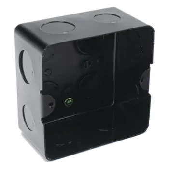 Caja de Registro / Acero Galvanizado 1.45-1.50mm / 10x10 cm (3.94x3.94 in) / Incluye Tapa y Tornillos / Negro