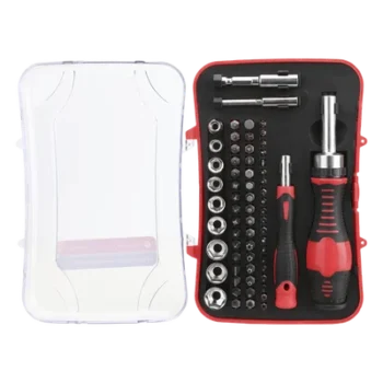 Juego de Herramientas / 65 Piezas / Acero CR-V / Estuche Plástico Compacto / 20 x 13 x 4.5 cm