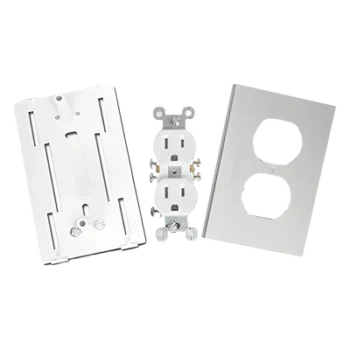 Contacto Eléctrico Dúplex / Soporte Universal ABS / Tapa Aluminio Anodizado / -40°C a 120°C / NOM-001-SEDE-2005