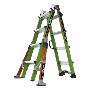 Escalera Multi-Posiciones / 6.7 m (22') / Suelos Inclinados / Bloqueo Rápido / Almohadilla Giratoria / Ruedas Tip Glide