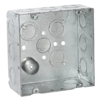 Caja Cuadrada para Instalaciones Eléctricas / Acero Galvanizado / 42 in³ / 12 Entradas Laterales TKO / Profundidad 2-1/8 in / UL Listed