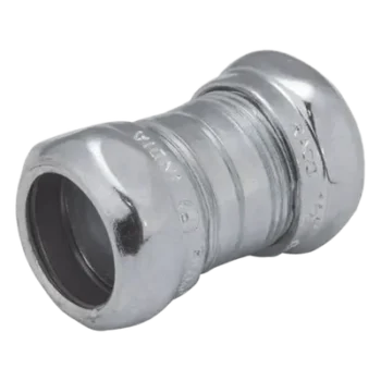 Conector de Compresión / Acero Galvanizado / 3/4 in / Pared Delgada / 10 mm (0.394 in) de Alto