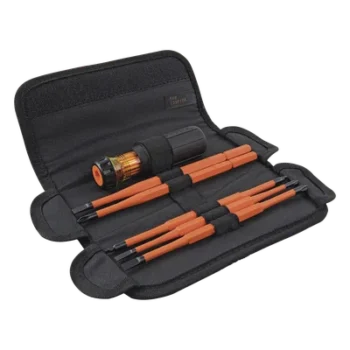 Juego de Desarmadores Intercambiables con Aislamiento 1000V / 8 Puntas / Mango Ergonómico / Estuche Enrollable