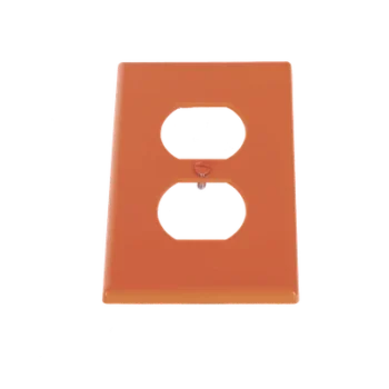 Tapa para Contacto Dúplex / Policarbonato / Naranja / Vertical / 4.63 x 2.88 x 0.25 in