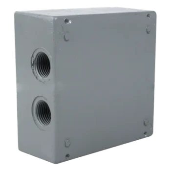 Caja Condulet Cuadrada / 4 Bocas 3/4" (19.05 mm) / Aluminio Diecast / IK09 / Intemperie
