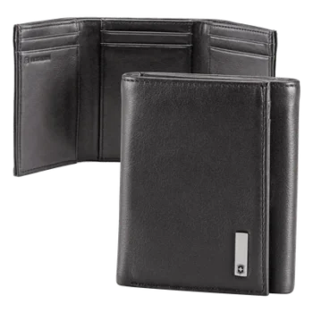 Cartera de Piel / Triple Pliegue / 6 Tarjetas / Divisor de Billetes / 9x10x3 cm / 0.1 kg