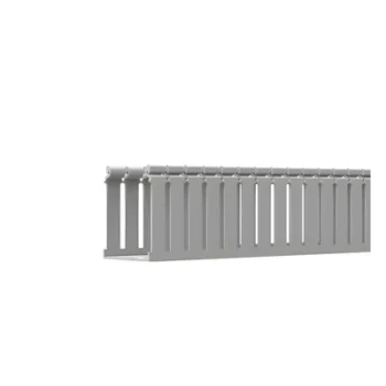 Canaleta Ranurada de PVC con Tapa / Tipo F / 4.25 x 4.10 x 6.6 ft / UL 94 V-0 / Gris Claro