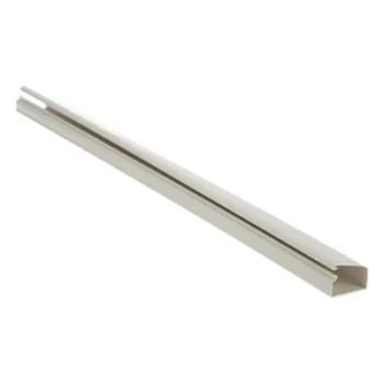 Canaleta de PVC / Diseño Tipo Bisagra / 38.4 x 24 x 3048 mm (10 ft) / Instalación Adhesiva Sin Herramientas / UL94V-0 / Blanco Mate