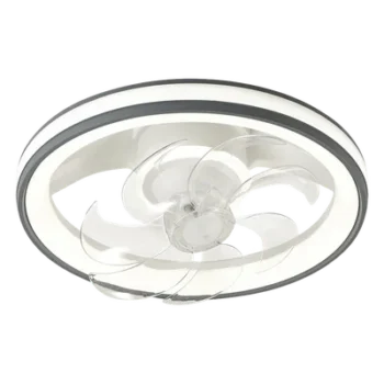 Ventilador de Techo con Luminario LED / 110 V CA 50/60 Hz / 88 W / 4500 Lm / 3 Temperaturas de Color 2700-4000-6500 K / 6 Velocidades / 500 mm (1.64 ft) / Dimeable / Blanco y Gris