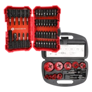 Kit de Herramientas / 13 Brocas Sierra Bimetálicas / 42 Puntas Intercambiables / Entrada Hexagonal 1/4' / Estuche Portátil