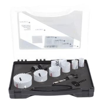 Kit de Broca Sierra / 6 Piezas Bi-Metal / Diámetro Máximo 2-1/4 in / Dientes Paso Variable / 2 Adaptadores / Resorte de Expulsión
