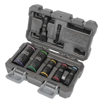 Juego de Dados de Impacto / 7 Piezas / 10 Tamaños Combinados / 3/8 a 15/16'' / Adaptadores 1/4'' y 1/2''