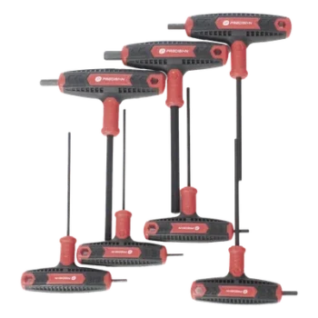 Juego de Llaves Hexagonales / 7 Piezas / 2 a 8 mm / Mango T Ergonómico / Punta de Bola 25° / Acero S2
