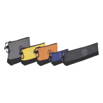 Kit de Bolsos para Herramientas / Base Reforzada 2520D / Cierre Zipper / 5 Piezas 14'' a 7'' / Mosquetones de Aluminio