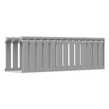 Canaleta Ranurada con Tapa / Tipo F / 108 mm Ancho / 79.2 mm Alto / 6.6 ft (2 m) Largo / Gris Claro