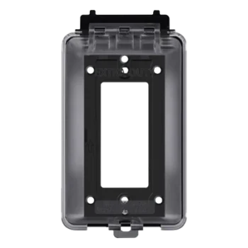 Caja Protectora de Contactos para Exterior / Policarbonato de Alto Impacto / Protección NEMA 3R / 127V 15A 60Hz / Tapa Transparente Base Negra / Resistente a Intemperie UV