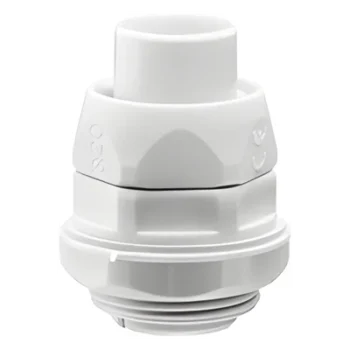 Conector de Tubería Flexible a Caja / PVC Auto-Extinguible / 25 mm / IP55 / -24°C a 60°C / Universal Eléctrico y Telecomunicaciones