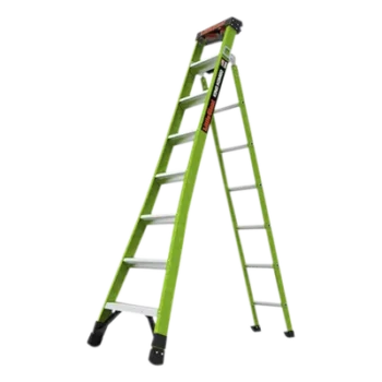 Escalera Combinada 3 en 1 / Fibra de Vidrio / 2.44 m (8 ft) / Capacidad 170 kg (375 lb) / Almohadilla Giratoria / No Conductora