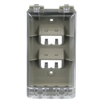 Placa de Pared Vertical / IP56 / 4 Puertos Mini-Com / Policarbonato / 5.69 x 3.07 x 2.19 in
