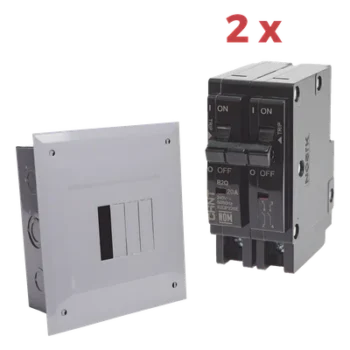 Centro de Carga / 4 Polos Empotrable / 100 A / 2 Interruptores Térmicos 2P 20 A / 10 kA / 120/240 VCA