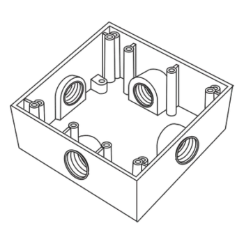 Caja de Conexión a Prueba de Intemperie / 4 Bocas 3/4" (19.05 mm) / Aluminio Diecast / Volumen 492 cm³ / IK09 / ASTM B117