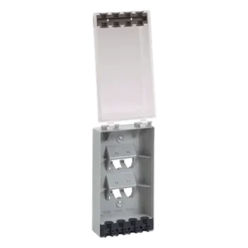 Placa de Pared Vertical / IP56 / 4 Módulos Mini-Com / Policarbonato / Color Claro
