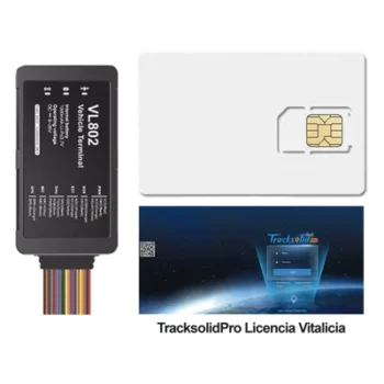Kit localizador vehicular / 4G LTE con respaldo GSM / BLE / RS485 / Audio bidireccional / SIM incluida 500MB 2 años / Plataforma TrackSolidPro / Compatible sensor ultrasónico UL212 / 105x56x22mm (4.13x2.20x0.87 pulgadas)