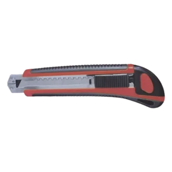 Navaja de Hojas Desprendibles / Hoja 18 mm / Bloqueo Automático / Guía Metálica / Mango Ergonómico ABS+TPR / 17 x 5 x 2.5 cm