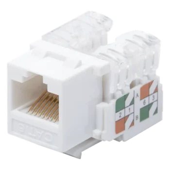 Módulo Jack Keystone / Cat6 / Clase E / Terminación 110 Punchdown / RJ45 / Sin Blindaje / Color Blanco