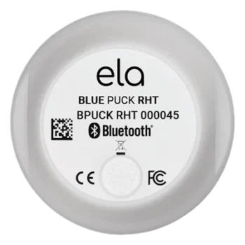 Sensor BLE de Temperatura y Humedad / Rango -40°C a +85°C / Alcance 500 m (1640 ft) / IP65 / Autonomía 18 Años / NFC