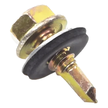 Tornillo Autoperforante / Punta Broca 6.5 mm / Sello Montado Hermético / 19 mm (0.75 in) / Lámina Acanalada y Polines / Caja 100 pzas