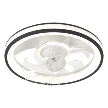 Ventilador de Techo con Luminario LED / 110 V CA 50/60 Hz / 88 W / 4500 Lm / 2700-4000-6500 K / 6 Velocidades / Dimeable / 501 mm (1.64 ft) / Blanco y Negro