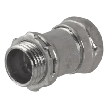 Conector Recto Compresión / Acero Galvanizado / Pared Delgada 1" / 48.26 mm (1.9 in) Largo / 41.65 mm (1.64 in) Diámetro / 0.11 kg (0.26 lb)