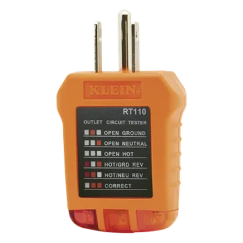 Probador de Tomacorrientes / Secuencia de Luces LED / Cableado Correcto/Incorrecto / Resistente a Caídas 2 m (6.6 ft) / UL 1436 y CSA C22.2 No. 160 / 110/125 VCA 50-60 Hz